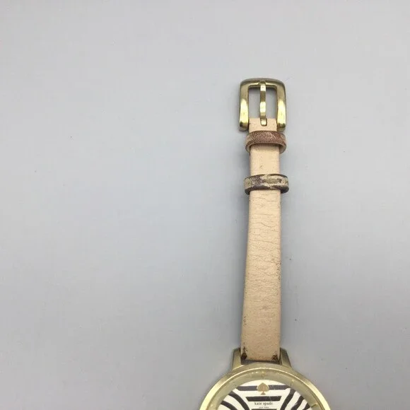 Kate Spade Metro Watch Womens 34mm Bow Stripe Dial Gold Tone New Battery - Picture 8 of 15